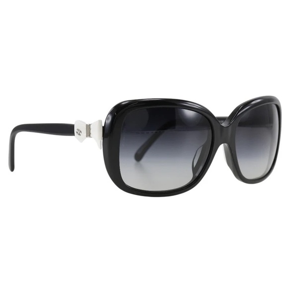 CHANEL SUNGLASSES OVERSIZD WHITE BOW RECTANGLE - Picture 4 of 11